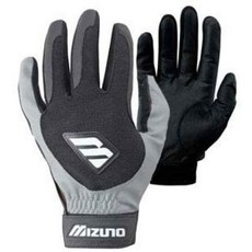 Mizuno Power Back 청소년 배팅 장갑 블랙/그레이 XS 153398