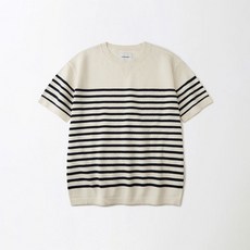 아웃스탠딩 HS CREW NECK STRIPE KNIT_IVORYNAVY 381080