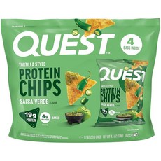 퀘스트뉴트리션 살사 베르데 토르티야 스타일 단백질 칩 32g 4개 1세트
