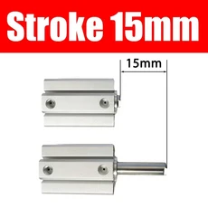 더블 액션 알루미늄 공압 실린더 SDA16 20 100mm 보어 컴팩트 얇은 스트로크, 08 Stroke 15mm, 03 BORE 20mm