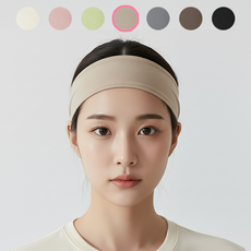 WICKEDRUN 러닝 땀흡수 운동 스포츠 헤어밴드, 다크 베이지, 1개