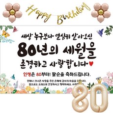 이벤트홀릭 팔순 현수막 파티용품세트 잔치, 기본세트