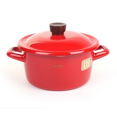 에지리 인덕션 겸용 법랑냄비 양수, 1개, 레드, 20cm