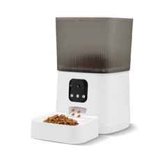 智能寵物餵食器 帶攝像頭APP遠程操控 定時定量貓狗自動投食機, 100万像素 视频款-支持2.4G, 1個, 7L