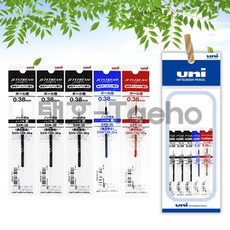 uni 제트스트림 단색 볼펜 리필 흑/청/적 0.38mm 세트, 1개, 0.38mm 리필 흑3개+청1개+적1개
