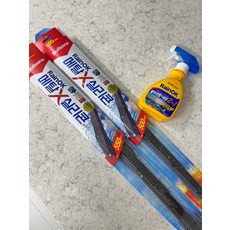 [라운지 전용] 불스원 레인OK 메탈 실리콘와이퍼 2개입 (+발수세정 스프레이), 650mm+650mm