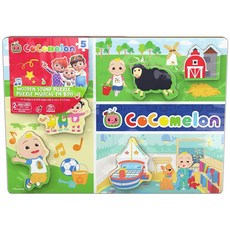 해외 Spin Master Games Cocomelon 청키 뮤지컬 나무 사운드 퍼즐 코코멜론 노래 어린이 미취학 을 위한 쉬운 활동 장난감 5피스 부활절 선물 만 3세 이상