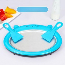 올데이프로덕트 철판아이스크림판 요거트 가정용, 블루 캣 더블 스쿱 포함, 기본 색상