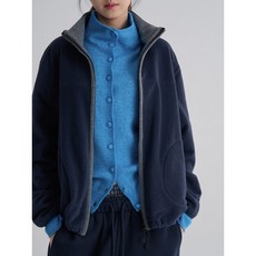 8 seconds 후리스 로고 포인트 아우터 - 네이비 255325