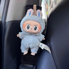 THE MONSTERS 汽車安全帶護肩套 可愛玩偶裝飾, 1:1海鹽-黑, 1個