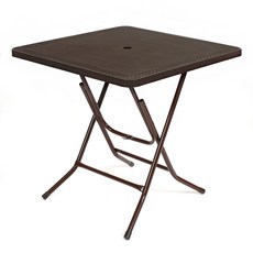 지오리빙 창신 라탄 플라스틱 접이식 테이블 사탁 편의점 포장마차 야외용, (창신)사탁 브라운