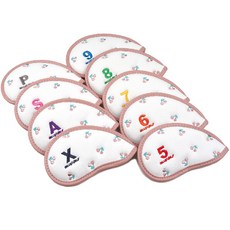 Colly's Golf 櫻桃圖案高爾夫球鐵桿套 9個入, 白色的