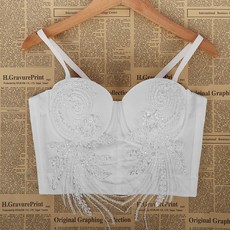 브라탑 여성 브라렙 조끼 40C 흰색