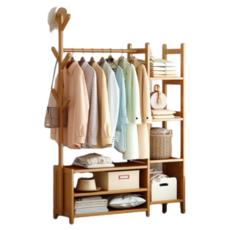 楠竹簡易落地衣帽架, 原色