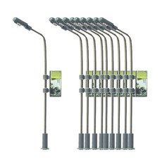 shangren 10 미니 미니어처 기차 풍경 세트 LED 조명 풍경 정원 잔디 철도 3V 따뜻한 백색 조명 가로등 기둥 레이아웃 모래, 11cm 9cm 7.5cm, 스테인레스 스틸, 1:150