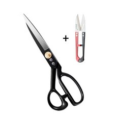 고급 재단가위 절삭력 좋은 고탄소강 전문 재단사 가위 블랙 260mm, 1개, 26cm(10 ' )