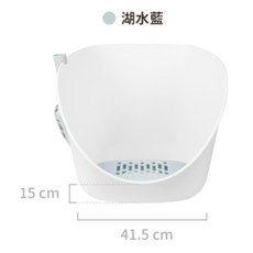 汪喵星球 專利小白鯨砂盆 貓砂盆 貓廁所 貓便盆 附落砂踏板 貓砂鏟（奶茶杏、湖水藍）, 1個, 湖水藍