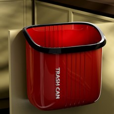 厨房垃圾桶壁挂式家用免弯腰橱柜门厨余收纳桶多巴胺悬挂式大口径, 1個, 红色:31*20*30