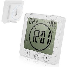 무요카 디지털 샤워 시계 타이머 IP25 방수 흡입 컵이 있는 벽 온도 습도 게이지가 터치 스크린