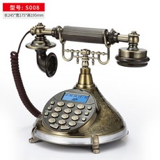 有線老式復古機械鈴創意固話仿古辦公座機家用古董美式電話機家用電話, S008-夜光顯示幕幕-來電指示燈