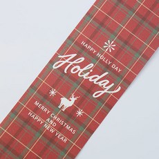 크리스마스 띠종이 레드체크, 10개, 혼합