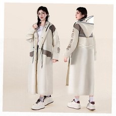 오버핏 후드 롱 레인코트 방수 우의 캐주얼 스트릿 패션 코트형 전신 우비 아우터