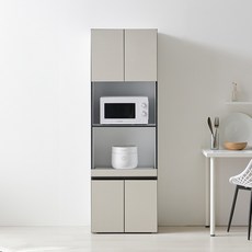 오브제 전자 렌지 밥솥 수납장 선반 렌지대 600, 4단, 새틴베이지