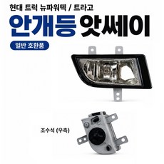 대성부품 현대 트라고 안개등 뉴파워텍 안개등 앗세이 완셋트 H3 24V 포그램프 화물차 대형트럭 9.5톤 11톤 14톤 24톤 25톤 카고 덤프 특장차 윙바디 탑차 트레일러 추레라, 1개, 트라고/뉴파워텍 안개등(일반품) 조수석