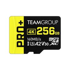 TEAMGROUP microSD 256GB PRO+ UHS-I U3 V30 A2 160MBs 110MBs 4K SD 카드 읽기 쓰기 고속 전송