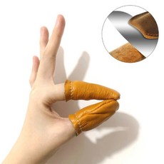 수예 양모 펠팅 손가락 보호 가죽 골무 색상 랜덤 2P, 2개