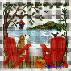 레이크사이드 리트리트 비즈 카운트 크로스 스티치 키트 밀 힐 MH147104 버튼 & 2007 봄