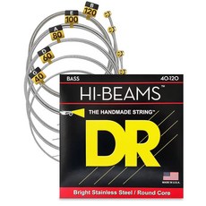 DR 스트링 하이빔스 - 스테인리스 스틸 6현 베이스 기타 스트링 30-125 원형 코어