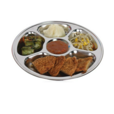 데이브렉 캠핑용 스텐 원형 식판, SILVER COLOR, 1개