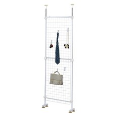 巴塞隆納 頂天立地網架屏風 60公分寬, 詳見包裝, 白色,換購一字腳