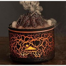 火山香薰機：加濕、精油燈、小夜燈，營造香氛氛圍, 黑色火山, 黑色, 123