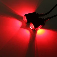 오토바이 신호 램프 LED 독수리 눈 모양 미니 번호판 라이트 회전 표시기 테일 후면 브레이크 안개, 01 Red, 01 Red