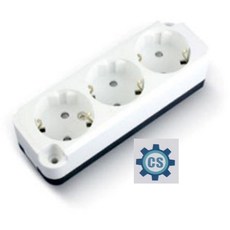 현대일렉트릭 접지 노출 3구 콘센트 나사형 KC인증, 5개