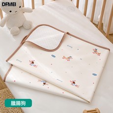 DFMEI 新生嬰兒隔尿墊可水洗透氣寶寶a類母嬰級大尺寸雙面棉隔尿牀單, 1個, 臘腸狗【雙面棉】