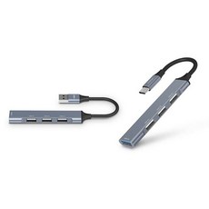모락 프로토 4포트 USB C타입 멀티 허브 MR-HUB4C, 그레이, 1개