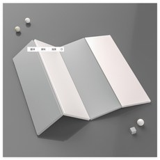 AOLE 兒童遊戲地墊 4公分厚 四聯墊 五折墊 韓國製 爬行墊, 灰白色  100*200 4CM 四聯墊