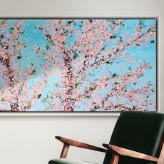 위아트 유림 인테리어 거실 제주 풍경 벚꽃 그림 액자 기획전, 3. 피어난 제주, 와이드 소형_캔버스아트(노프레임)