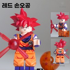 핸드브릭 팩토리 커스텀 미니브릭 피규어 드래곤볼 호환 블록호환, 29. 레드 손오공, 1개