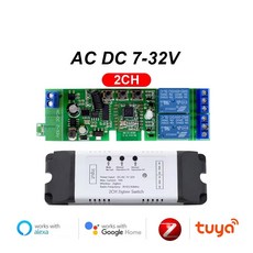 ZigBee-3.0 WiFi 1 2 4 채널 릴레이 스마트 자동화 모듈 7V-32V 모터 스위치 Tuya Smart Ewelink, 2CH Zigbee 7-32v, 01 2CH Zigbee 7-32v, 1개