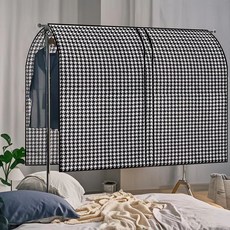 衣架防塵套 衣帽架防塵蓋 晾衣架防塵罩 大衣罩 衣柜防塵罩 萬能蓋巾 家用防塵罩 布遮灰布 衣架罩 衣服防塵罩 室內落地蓋布, 防塵罩（精品千鳥格）,寬90cm*高110cm, 1個