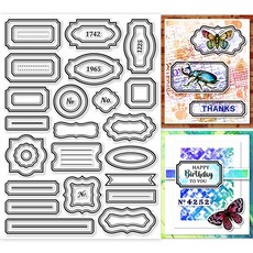 1개 DIY 스크랩북 사진 앨범 장식 카드 제작 스탬프 시트 필름 프레임 등에 사용 가능한 맞춤형 PVC 플라스틱 스탬프 세트 (다양한 모양 29.7x21cm), 투명색