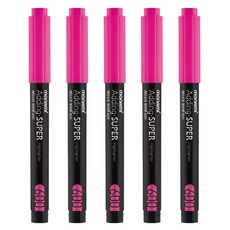 모나미 에딩슈퍼 형광펜 600/사각닙/캡식, 핑크(P), 5개입