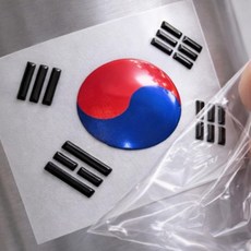 한국 태극기 사각형 스티커 세트 혼합 원형 국기 방수, 1개, 상세페이지 참조, B형