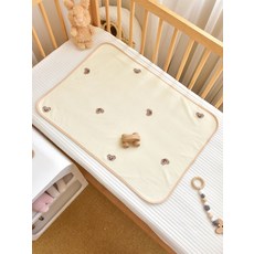 新生嬰兒純棉防水隔尿墊可水洗透氣隔尿寶寶幼兒園牀防漏隔尿牀單, 1個, 小熊頭:50x70cm