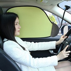 차량 유리흡착식 햇빛가리개 각도조절 자동차 실내 차양막, 그린