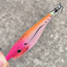 신형 키우라 아이비4 60S 클로스 원단 에기 케이무라 쭈꾸미 갑오징어 아이비에기 틴셀, 1개, 5.7g, 핑크오렌지